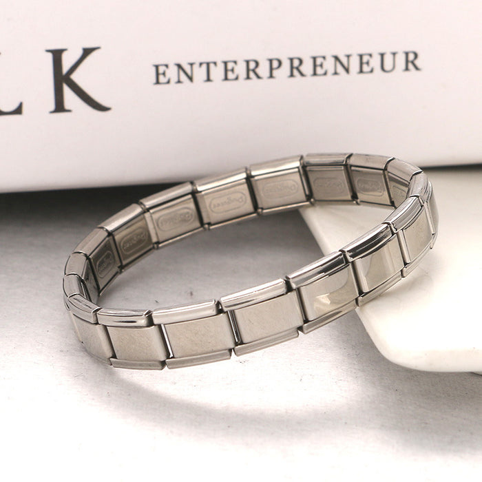 Wholesale Adjustable Elastic Stainless Steel Engraved Bracelet JDC-BT-Zheq034