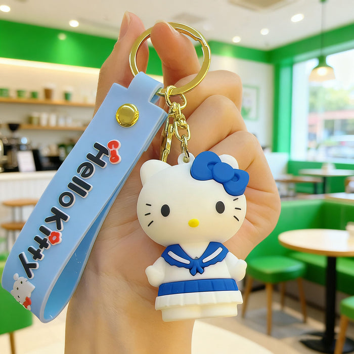 Wholesale Silicone Cat Keychain Cute Cartoon Design Car Key Accessory MOQ≥2