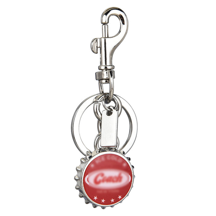Wholesale Beer Bottle Cap Keychain Red Alloy Retro New York Bag Charm