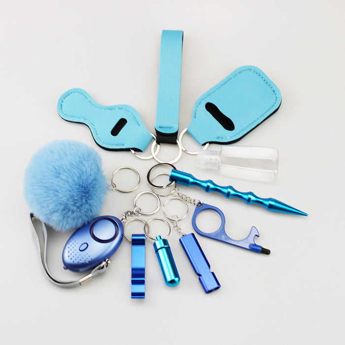 Wholesale 11 Piece Self Defense Keychain Set Black Alloy Everyday Car Key Accessory For Resale