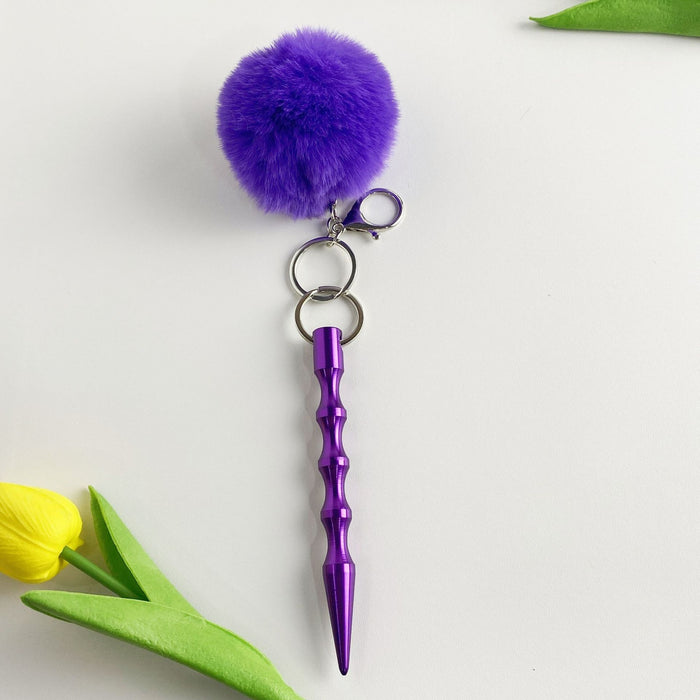 Wholesale Stick Pen Shaped Pom Pom 2 Piece Set Keychain JDC-KC-ZY034