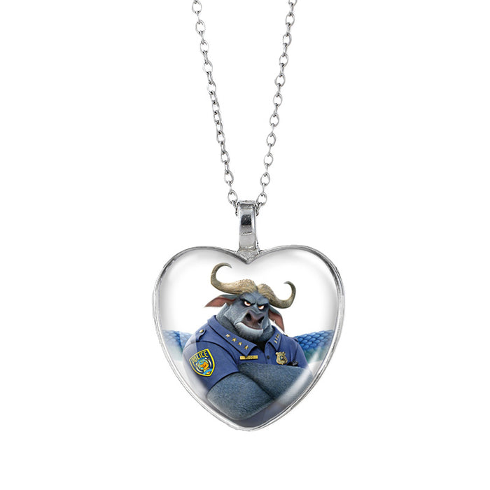 Wholesale Time Gem Heart Necklaces Pendant Sweater Chain Couple Gift