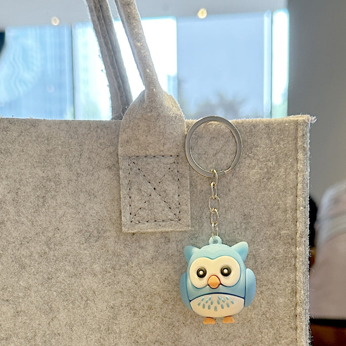 Wholesale  Cartoon  PVC Animal Owl Pendant Car Keychain Bag Pendant