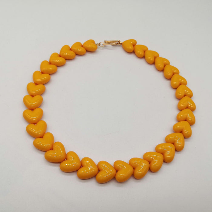 Wholesale Love Candy Macron Acrylic Resin Peach Heart Necklace