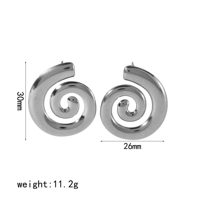 Wholesale Gold Plated Earrings stainless steel geometric spiral earrings