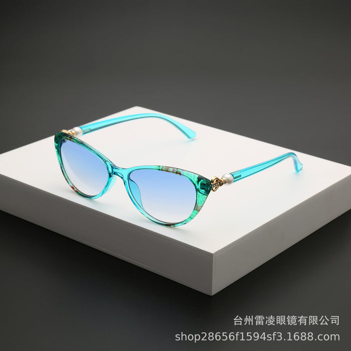 Wholesale Advanced New Cat Eye Frame Pearl Sunglasses Fashion Printed Sunglasses
