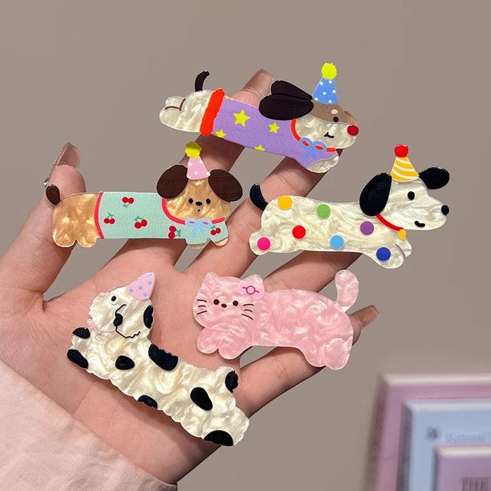 Wholesale Cute cartoon hair clip with broken hair on the side, duckbill clip, hair clip headband