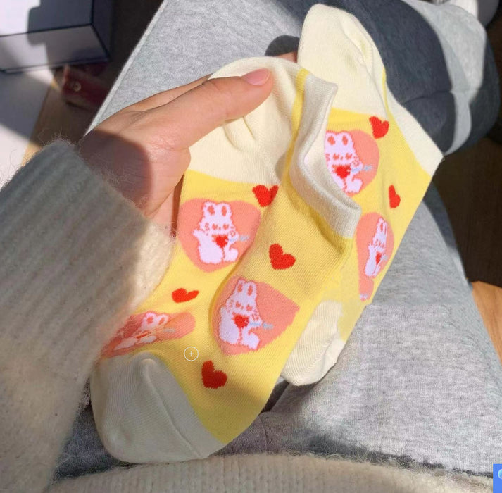 Wholesale Cartoon Illustration Little Bear Jacquard Socks