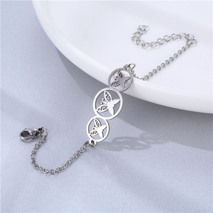 Wholesale Hollow Stainless Steel Butterfly Shape Bracelet JDC-BT-Mingm008