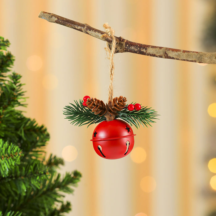 Wholesale Christmas Bell Door Hanging Bell Red Cone Pine Cone Wind Bell Christmas Tree Pendant Christmas Decorations