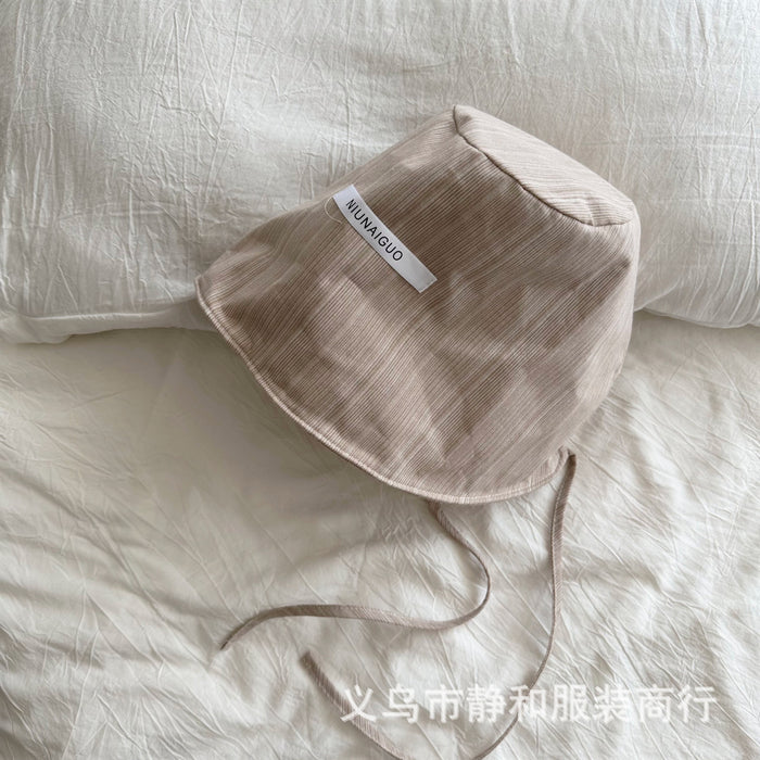 Wholesale Minimally striped tie with back opening sun protection and wide eave sun protection