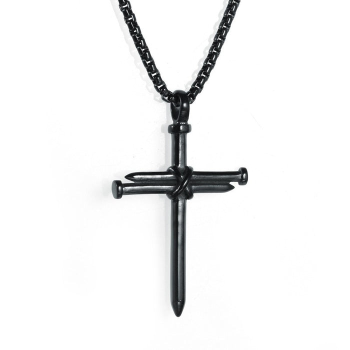 Wholesale Personalized nail cross titanium steel necklace street pendant accessory