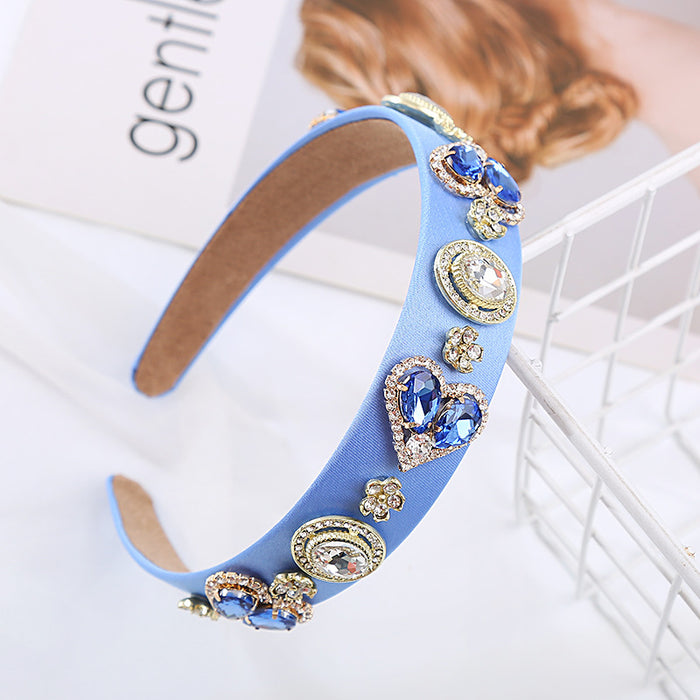 Wholesale Glass rhinestone heart-shaped headband for Valentine' s Day