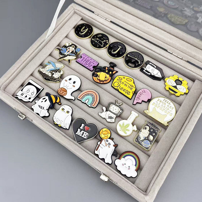 Wholesale Cartoon Blind Box Brooch Set Stylish Metal Badge Pins Fashion Jewelry Accessory Boutique Gift MOQ≥50
