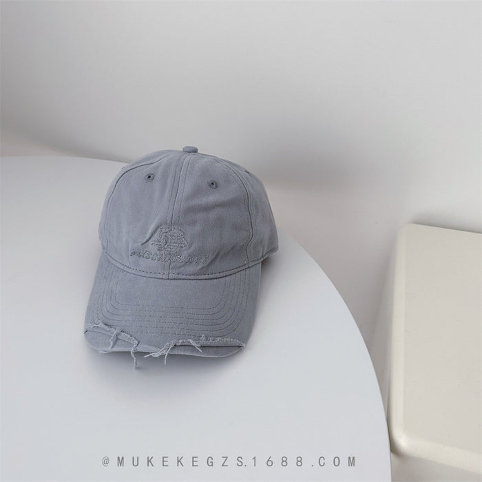 Wholesale Retro vintage distressed baseball cap versatile street racket soft top hat sunshade duckbill cap trendy