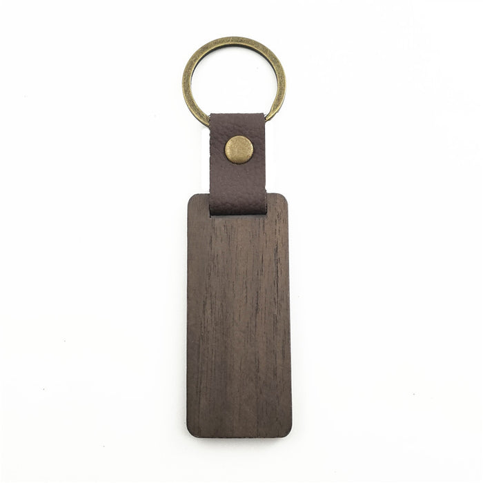Wholesale Solid wood keychain, walnut keychain, round wooden keychain