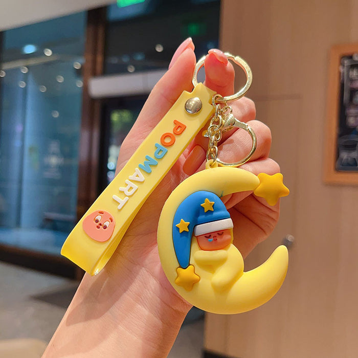 Wholesale Cartoon Star Character 3D PVC Keychain Bag Charm Stylish Student Backpack Pendant Birthday Gift Boutique Resale