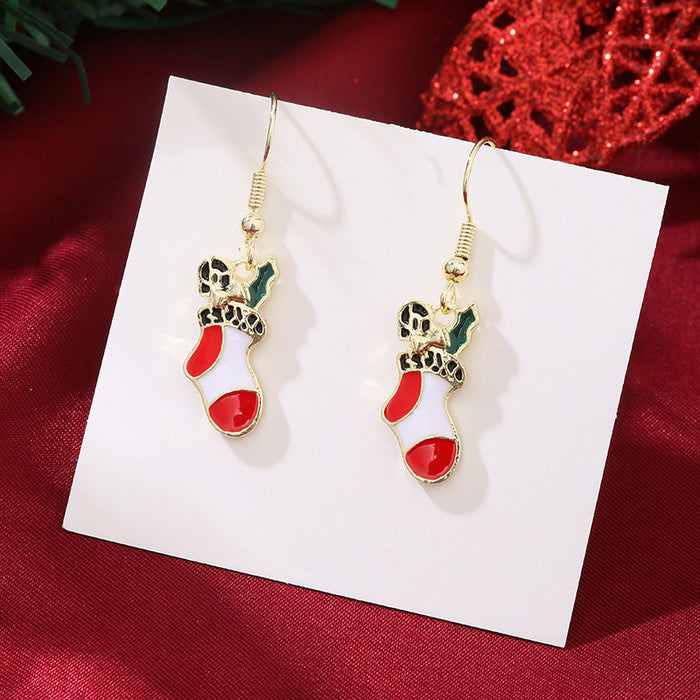 Wholesale Christmas  snowflake earrings,  candy cane bell elk earrings,  Christmas hat earrings
