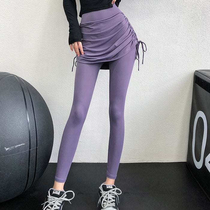 Wholesale Fitness Skirts, Stretch Body Shaping Yoga High Waist and Hip Lifting Strap Tight Sports Pants