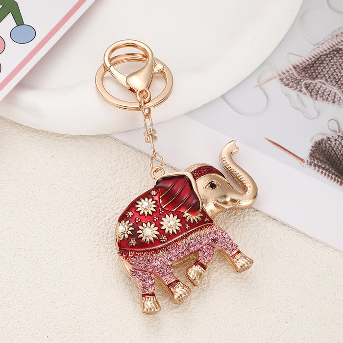 Wholesale Elephant Rhinestone Keychain Decorative Fashion Accessory