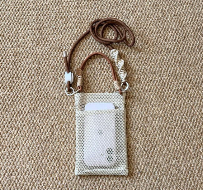 Wholesale Trendy Mesh Phone Bag Mint Green Crossbody Handbag MOQ≥2