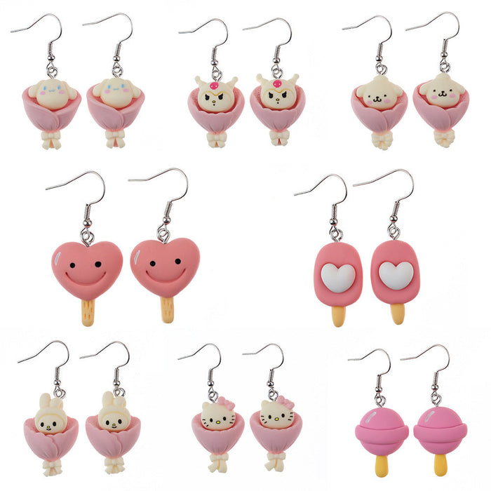 Wholesale Earrings Resin Fun Cute Cartoon Flower Bouquet (S) JDC-ES-niqing019