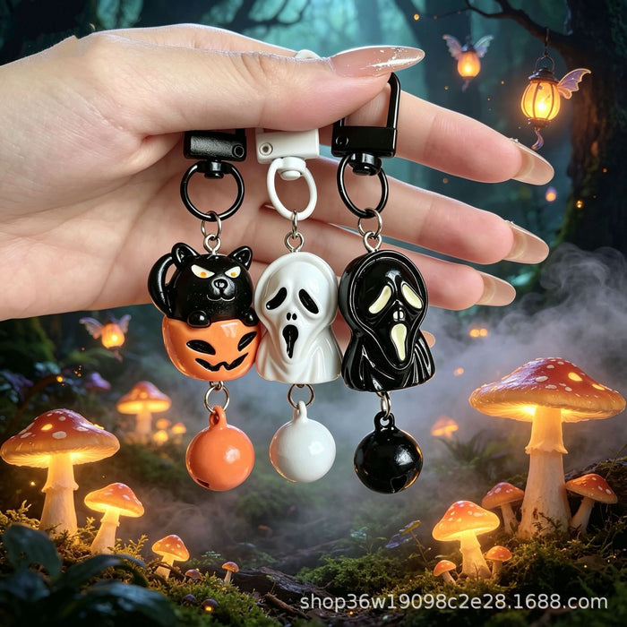 Wholesale  3D Skull Skeleton Pumpkin Keychain Charm Gothic Trendy Bag Phone Chain Accessory For Purse Backpack Or Car Key Resale Gift