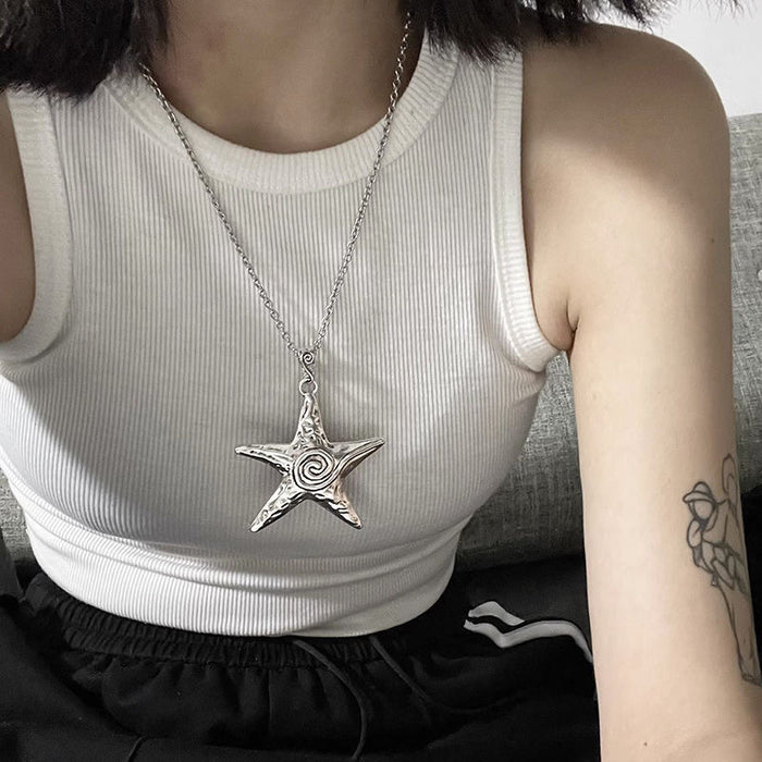 Wholesale Sea Star Necklace Cool Spice Girl Style Sub-culture Starfish Chain