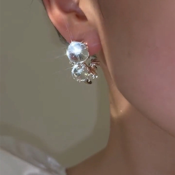 Wholesale Crystal Ball C- shaped Earrings Ear Ring