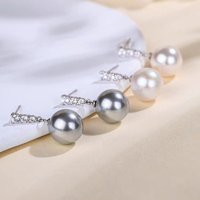 Wholesale   Pearl S925 Silver Ear Women's  Simple  Earrings High-end Earrings