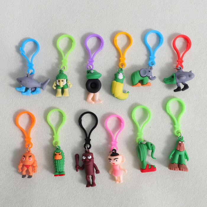 Wholesale Doll keychain funny abstract stick man shark small pendant