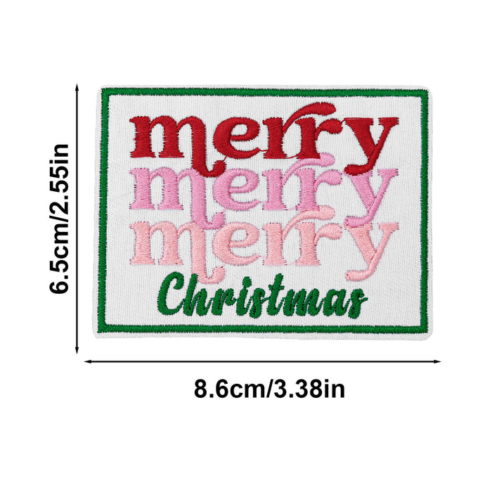 Wholesale Christmas text embroidery DIY Patches