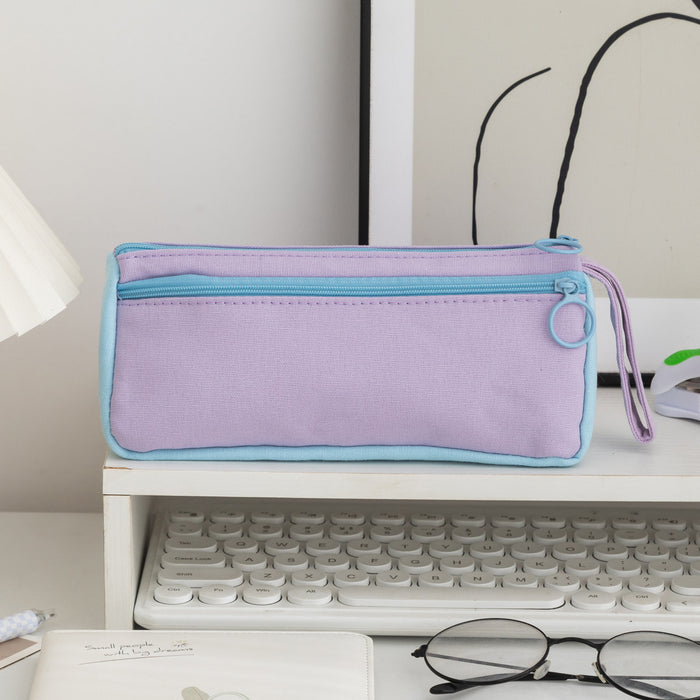 Wholesale Color-Blocked Student Pencil Case