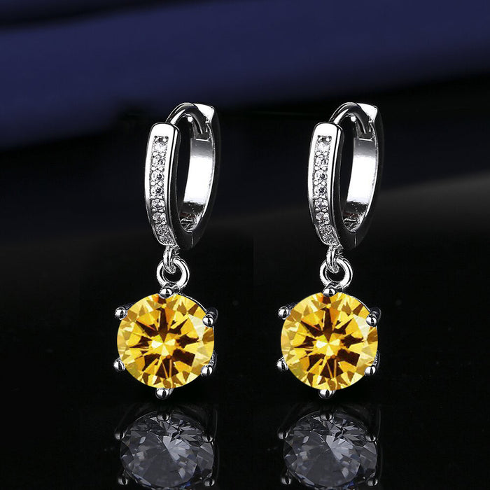 Wholesale Platinum Gold Tassel Earrings Six-Prong Imitation Moissanite Two Carat for Women Everyday Fashion Accessory