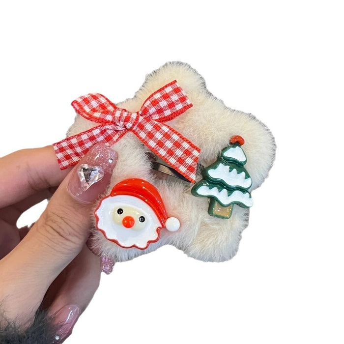 Wholesale Plush five pointed star hair clip cartoon edge clip hair accessory