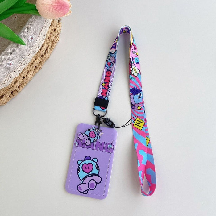 Wholesale Acrylic Cartoon Long Rope Card Holder Keychain JDC-KC-ZhangX007