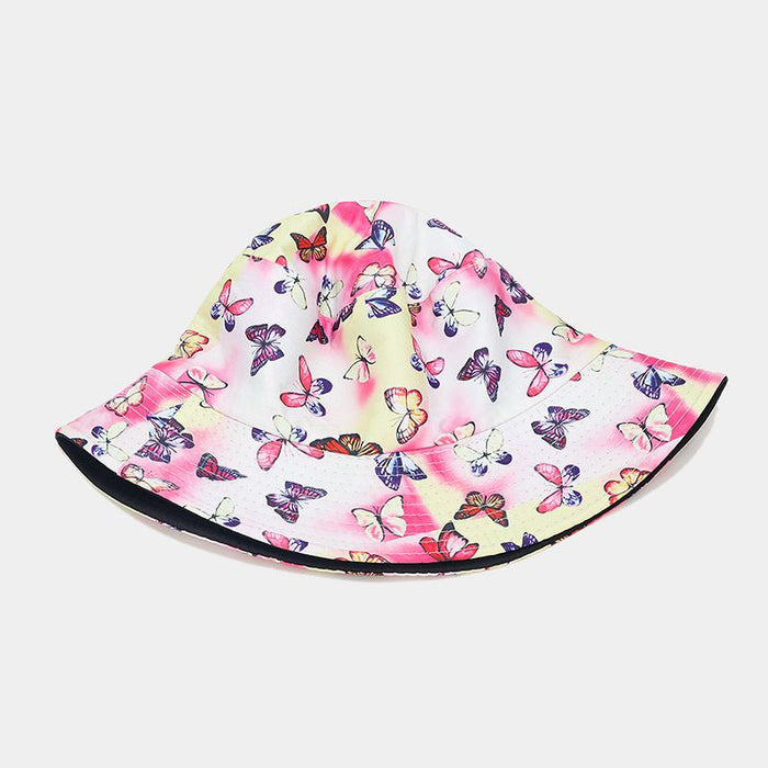 Wholesale Cotton Tie Dyed Butterfly Printed Bucket Hat JDC-FH-LvY013