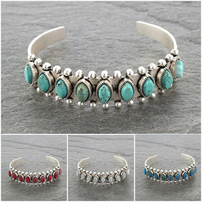 Wholesale Turquoise Open Bracelet Vintage Pattern Bracelet Bracelet Bracelet