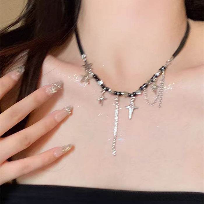 Wholesale Tassel necklace exquisite, simple, niche design, collarbone chain personalized