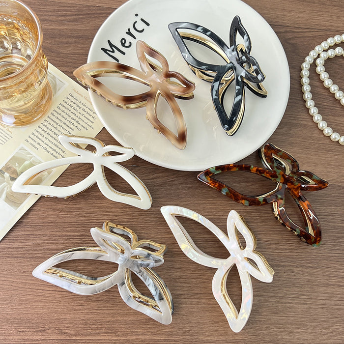 Wholesale Large Bow Hollow Elegant Acetic Acid Hair Clips