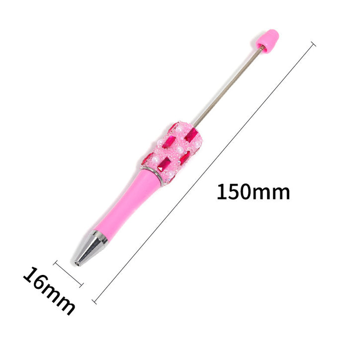 Wholesale New creative full diamond bead pen high value DIY ballpoint pen sugar shiny heavy bead pen