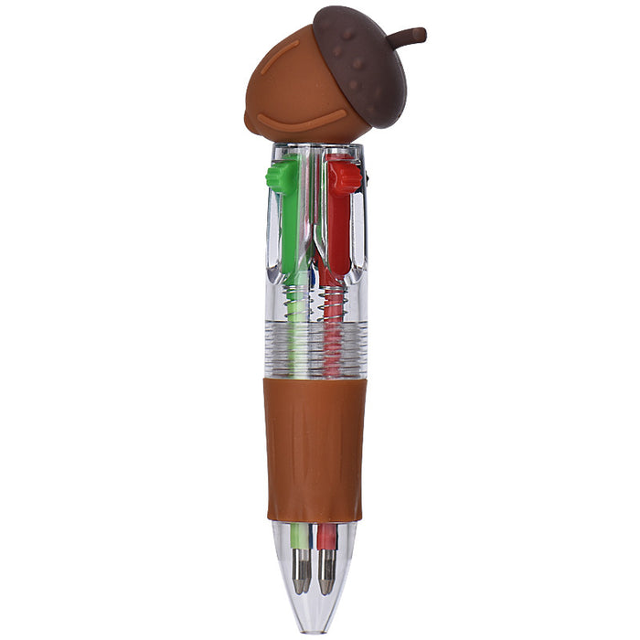 Wholesale Cute Thanksgiving Mini Four-color Ballpoint Pen Children' s Multicolor Hand Journal Marker Pen Student Stationery