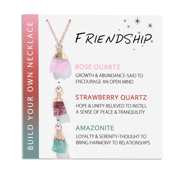 Wholesale Carded necklace and earring set with raw stone pendant necklace and irregular stones