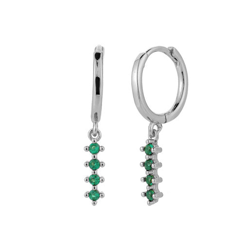 Wholesale Round Zircon Row of Diamond Earrings