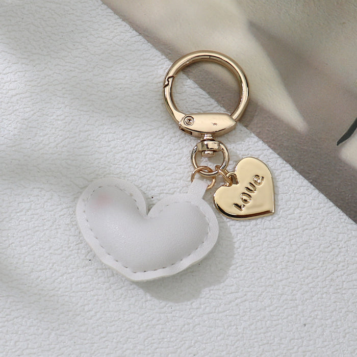 Wholesale Leather Love Earphone Bag Key Chain Luggage Bag School Bag Small Pendant
