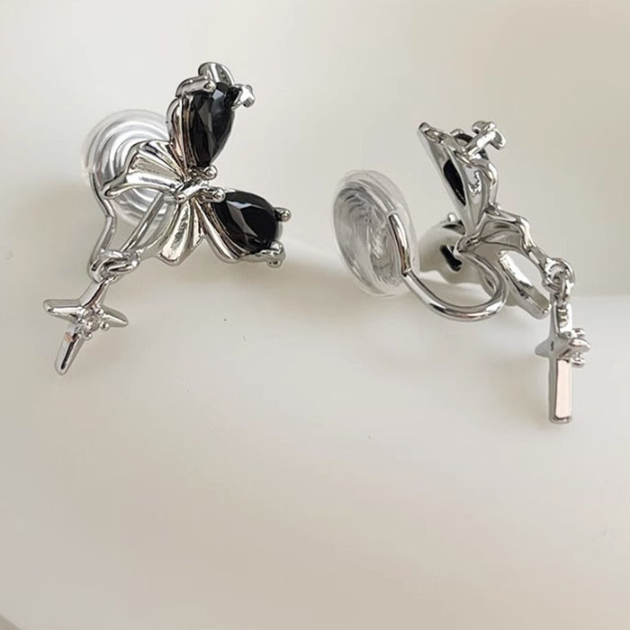 Wholesale  bowknot painless mosquito coil ear clip all-match  simple  temperament earrings