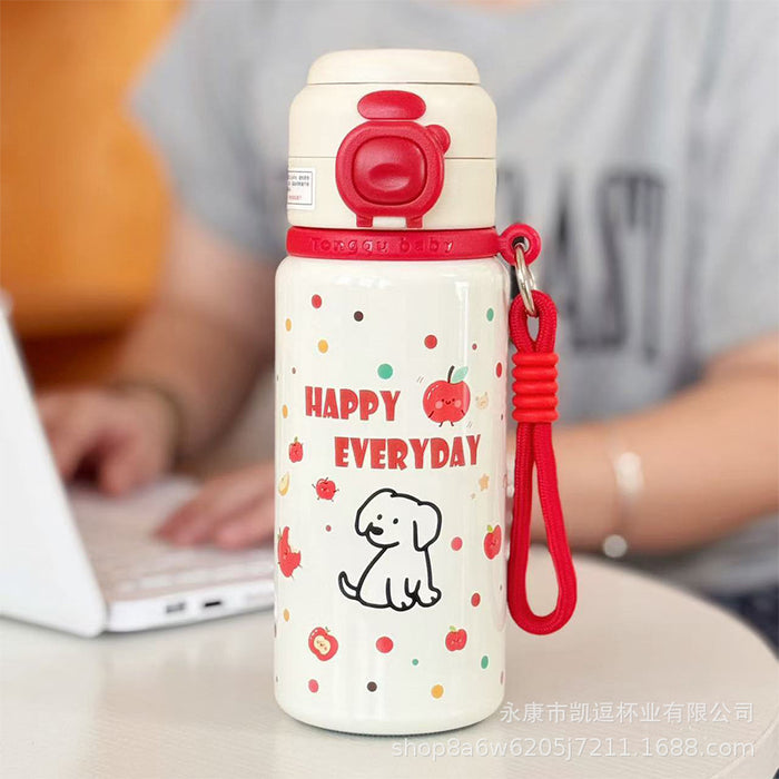 Wholesale Thermos Cup Stainless Steel Double Drinking Cup Cartoon Cute Girls Straw Cup
