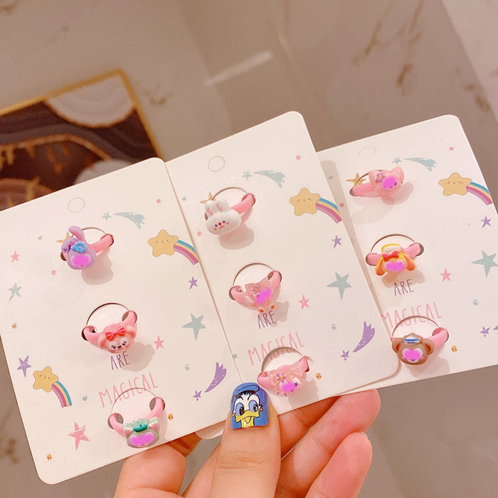 Wholesale Fox Ring Dolly Rabbit Bear Acrylic Children's Ring Gift