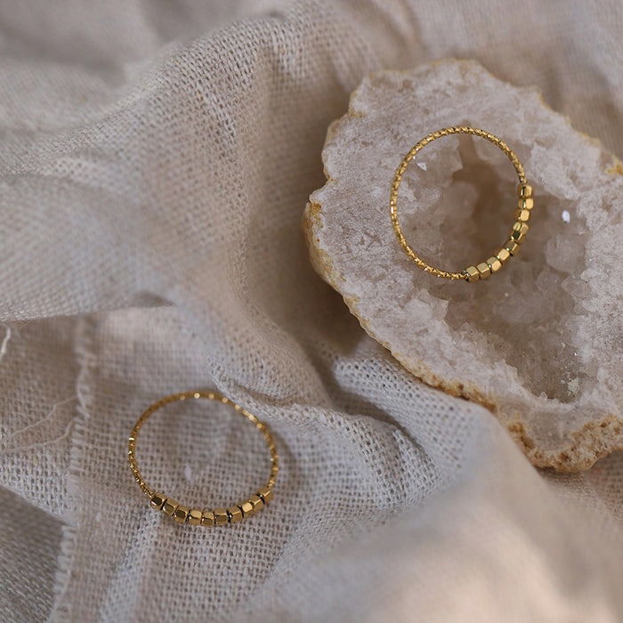 Wholesale Ring hexagonal small square exquisite and compact titanium steel