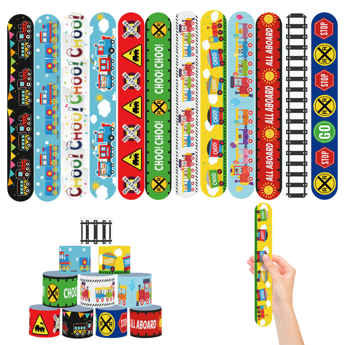 Wholesale 12pcs/set Cartoon Train Papa Ring Bracelet Children's Toy Party
